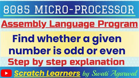 Program to Check Given number is Even or Odd in 8085.